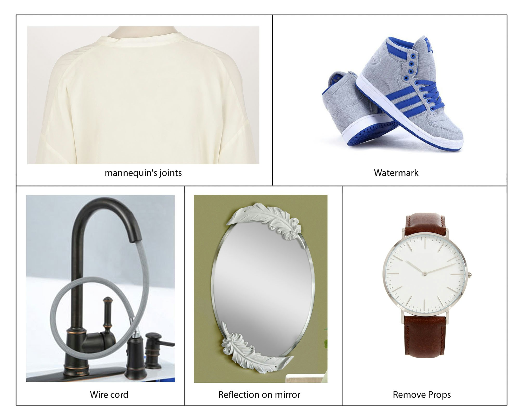 After retouching A compilation of product images in different categories after retouching